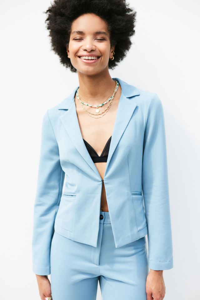 Urban Outfitters Archive Pale Blue Stretch Blazer | Urban Outfitters UK