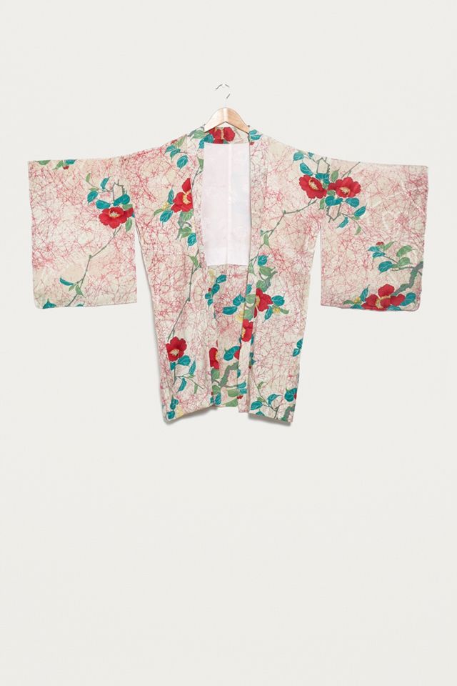 Urban Renewal Vintage One-of-a-Kind Short Pink Poppy Kimono  #1