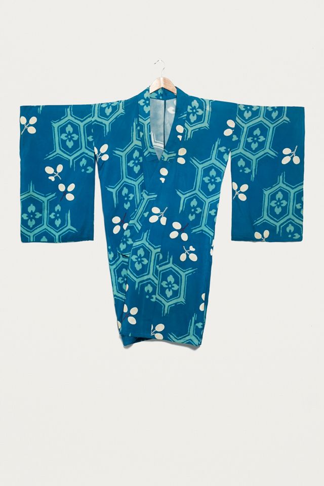 Urban Renewal Vintage One-of-a-Kind Blue Patterned Kimono #1