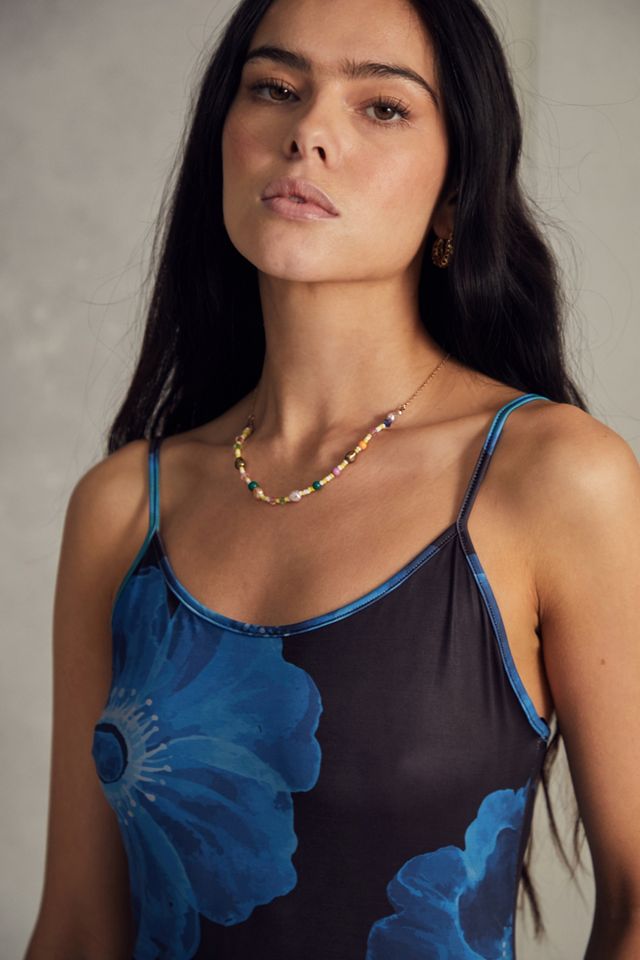 Urban Outfitters Archive Y2K Blue Floral Maxi Slip Dress | Urban Outfitters  UK