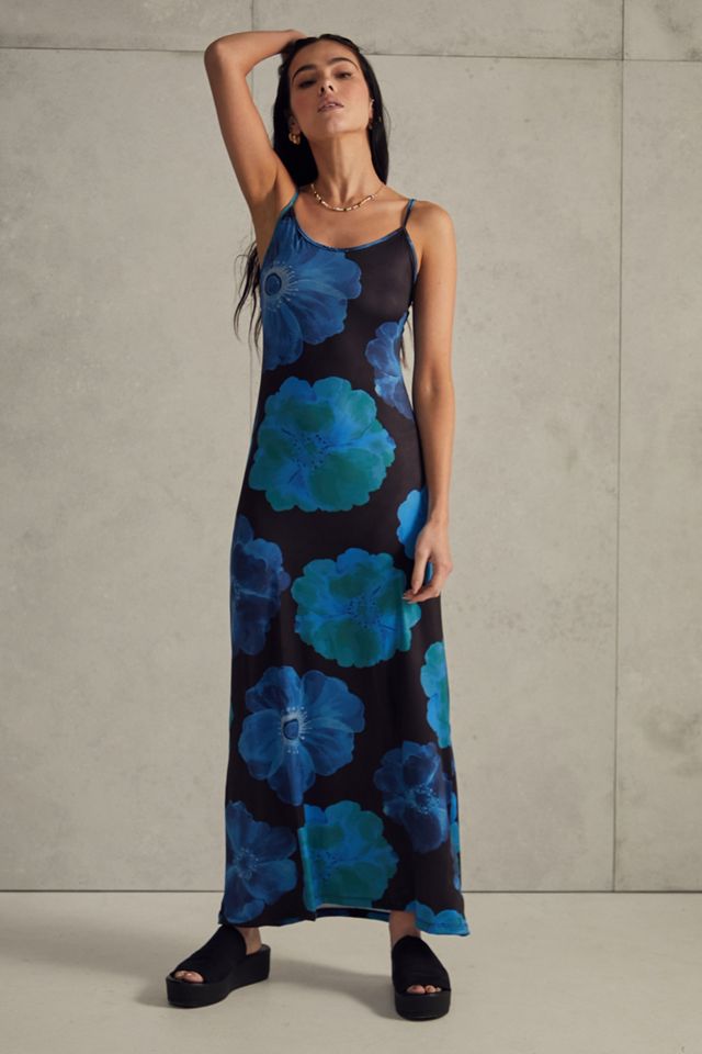 Urban Outfitters Archive Y2K Blue Floral Maxi Slip Dress  #3