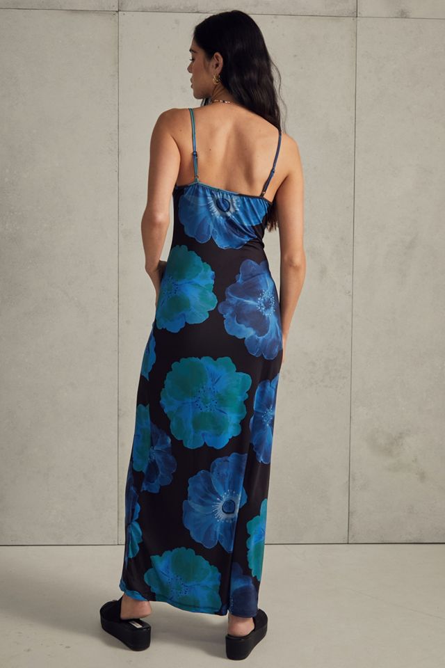 Urban Outfitters Archive Y2K Blue Floral Maxi Slip Dress  #4