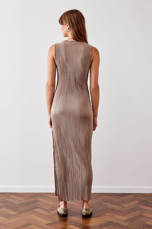 Robe mi-longue plissée Urban Outfitters Archive Mocha #3