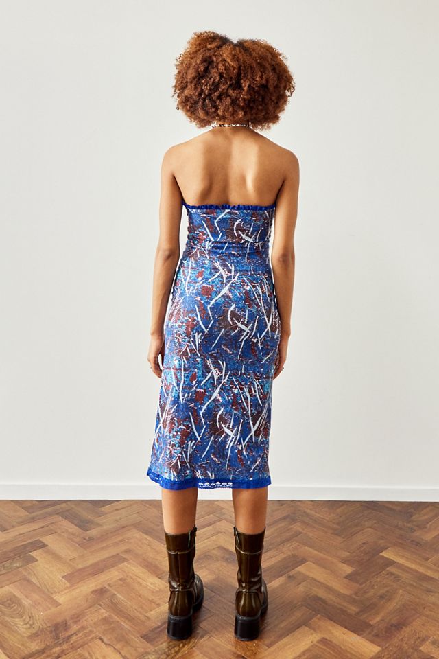 Archive At UO Blue Crinkle Bandeau Dress  #1