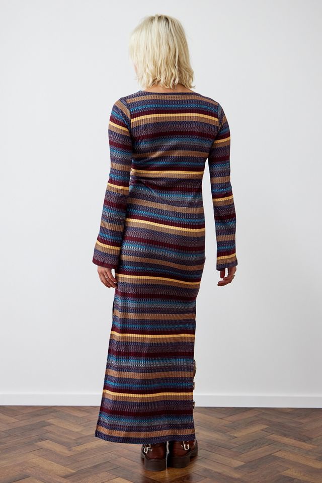 burgundy and black striped dress Rhiannon Burgundy Stripe Knit Maxi Dress - US 6 main image 1