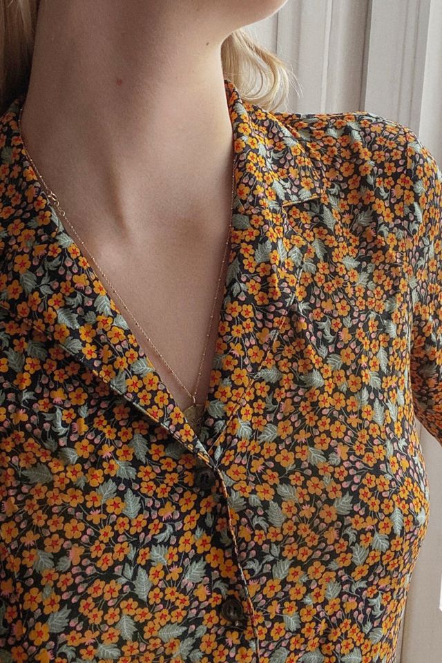urban outfitters orange floral dress UO Claudette Floral Print Smock Dress
