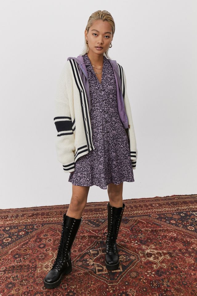 urban outfitters purple floral dress UO Purple Dasha Floral Mini Dress