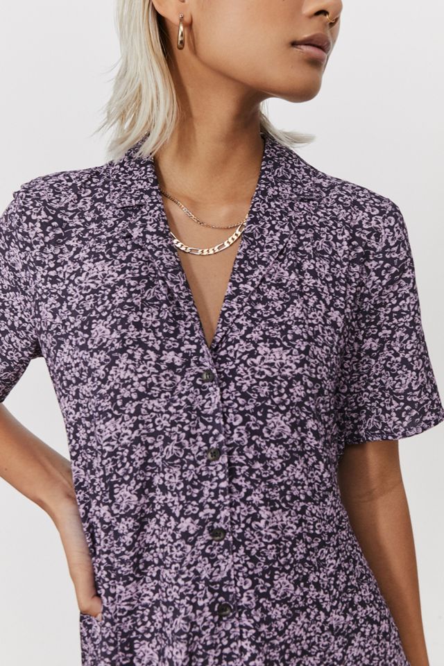 urban outfitters purple floral dress UO Lenny Lilac Floral Print Mini Dress