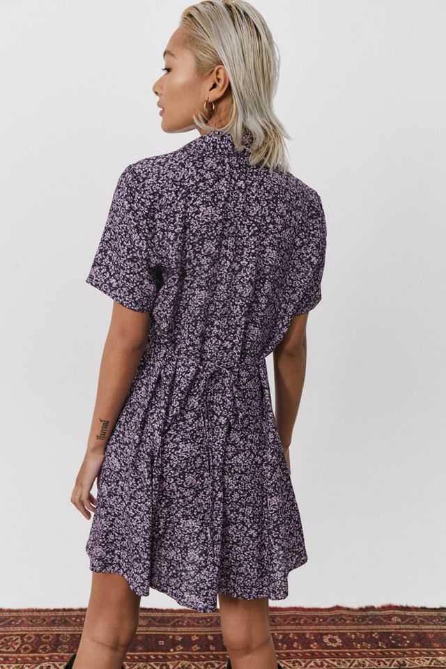 urban outfitters purple floral dress Kimchi Blue Sienna Cotton Smocked Milkmaid Maxi Dress