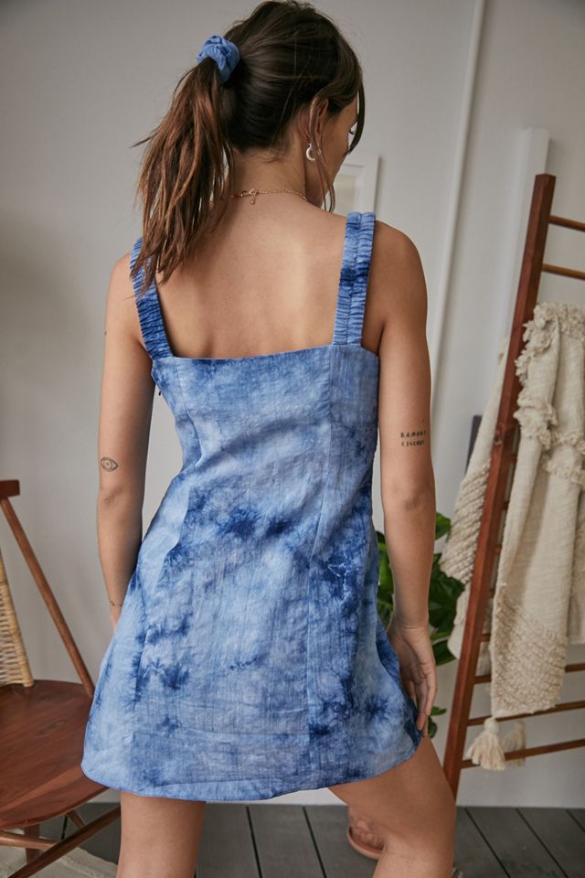 Urban Outfitters Archive Denim Blue Tie-Dye Dress #1