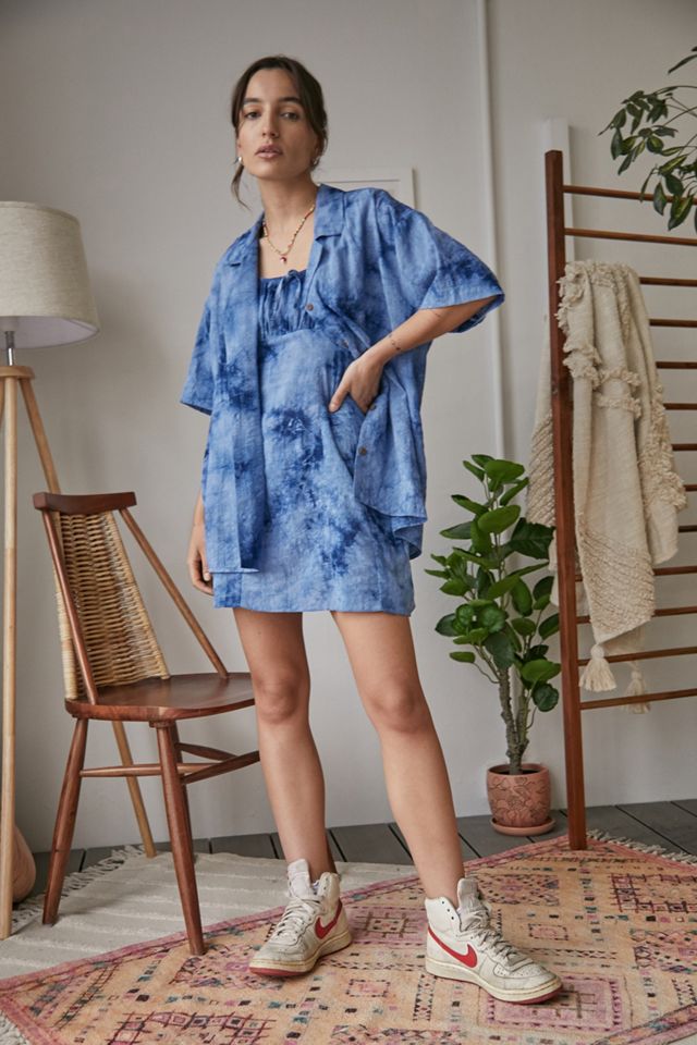Urban Outfitters Archive Denim Blue Tie-Dye Dress #3