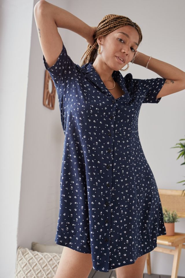 Navy floral clearance tea dress