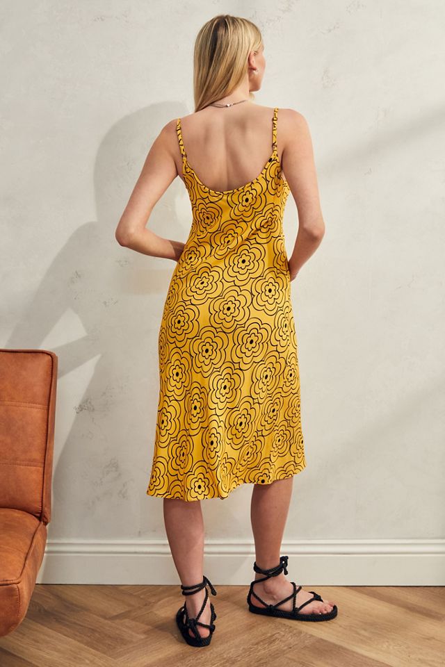 Vestido Midi Slip Floral Amarillo Urban Outfitters Archive 70s #3