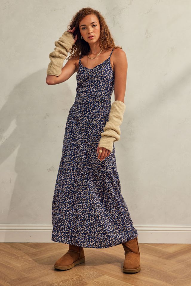 Ditsy print maxi store dress