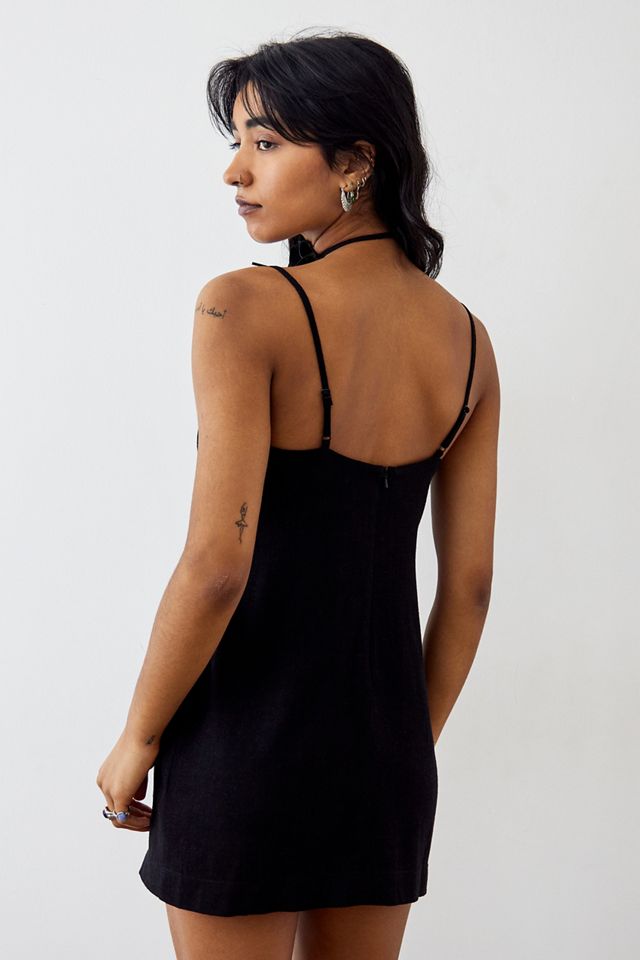 Archive At UO Black Mandy Linen Mini Dress #3
