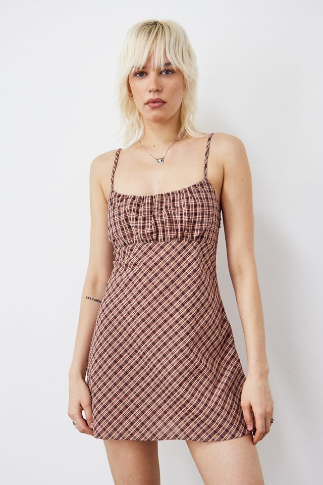 Archive At UO Red Check Jessie Mini Dress #1