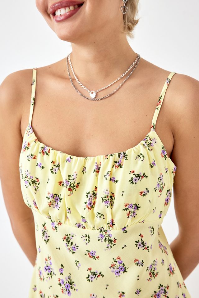 Archive At UO Yellow & Lilac Floral Jessie Mini Dress #2