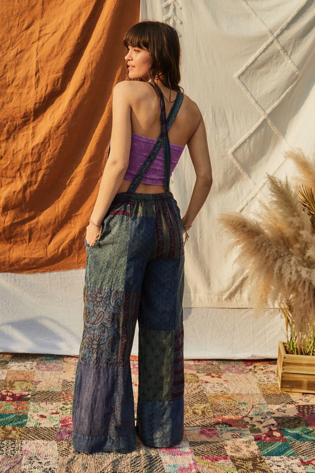 Urban Outfitters Archive Blue Patchwork Dungarees  #2