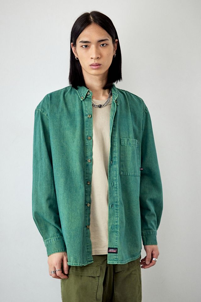 Urban Renewal Aus Vintage Grün Getönt Denim Hemd Wiederhergestellt #1