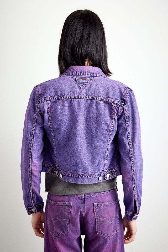 Urban Bliss cropped denim jacket in overdyed purple