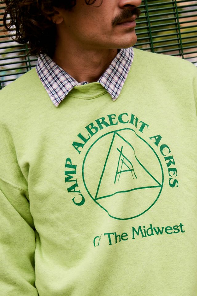 Urban Renewal Vintage Overdyed Green Graphic Sweatshirt  #3