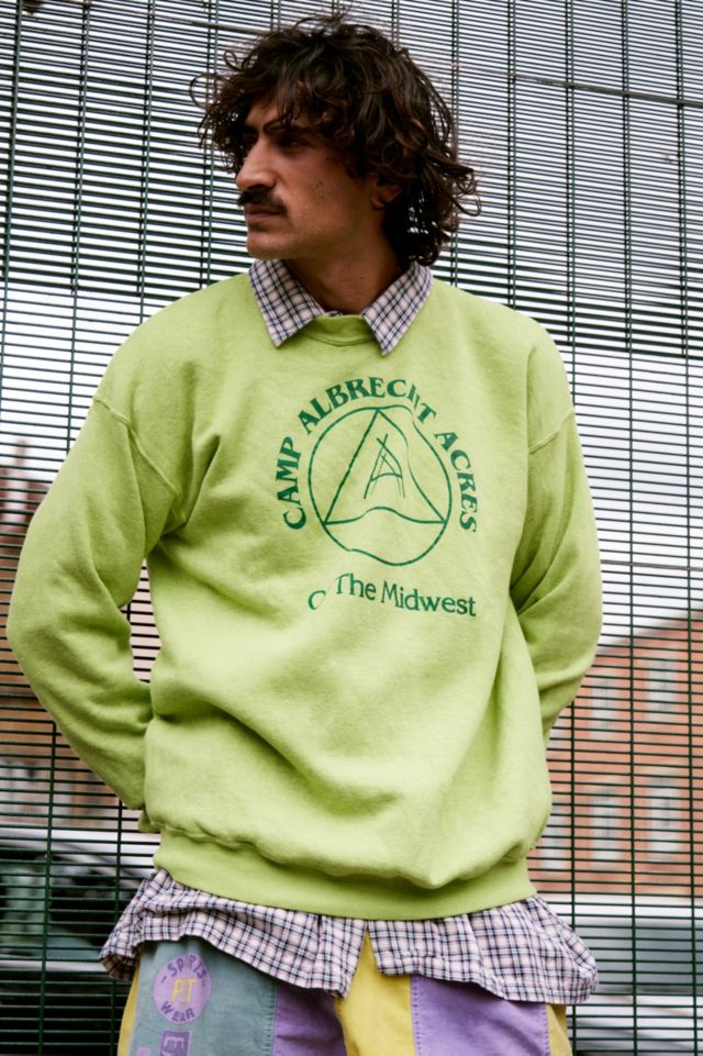 Urban Renewal Vintage Overdyed Green Graphic Sweatshirt