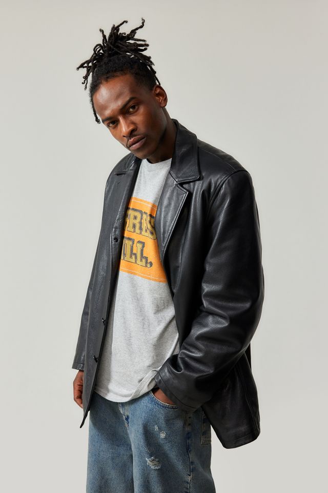 Urban Renewal Vintage Black Leather Blazer Urban Outfitters UK