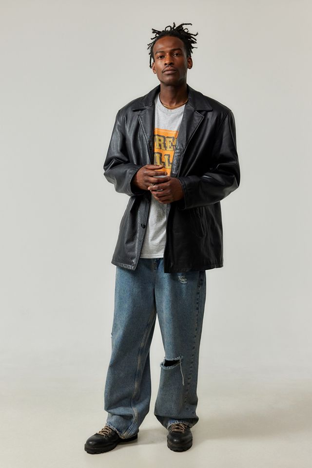 Blazer Vintage in Pelle Nera Urban Renewal #2