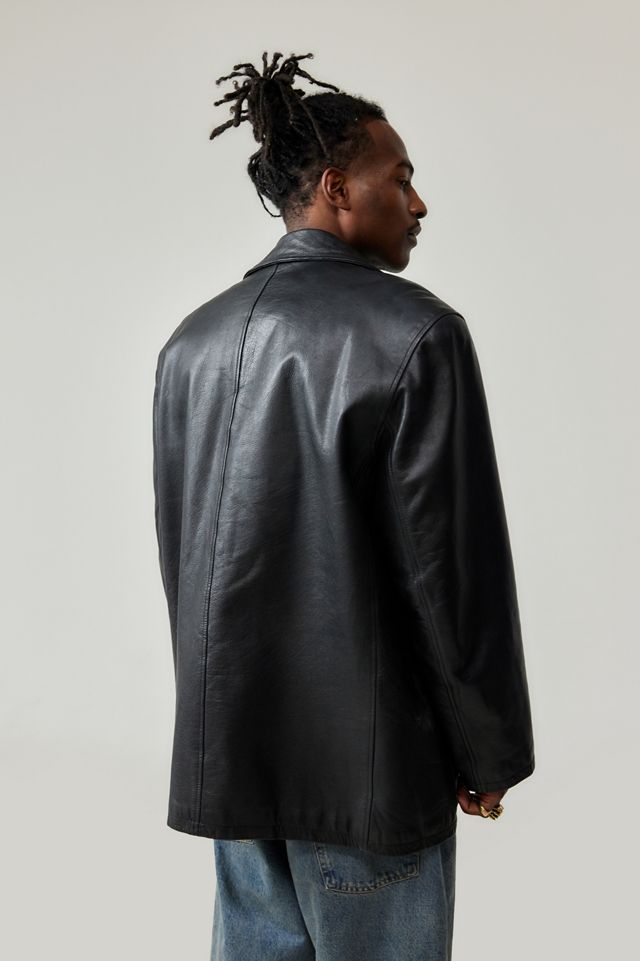Blazer Vintage in Pelle Nera Urban Renewal #4
