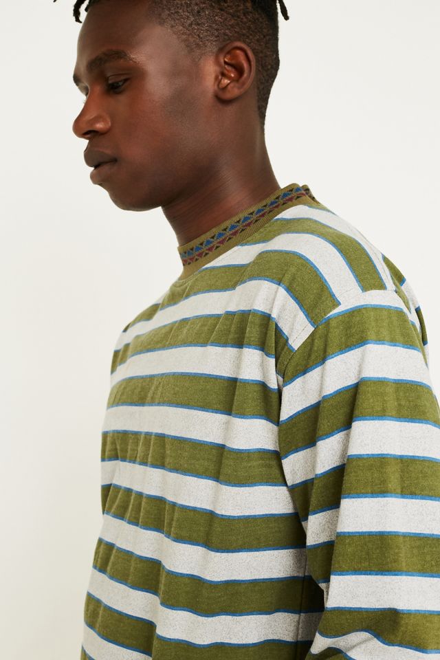 Urban Renewal Vintage Surplus '90s Stripe Green Long-Sleeve T-Shirt #3