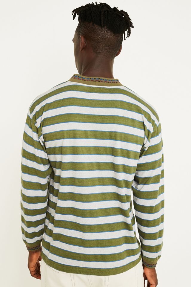 Urban Renewal Vintage Surplus '90s Stripe Green Long-Sleeve T-Shirt #4