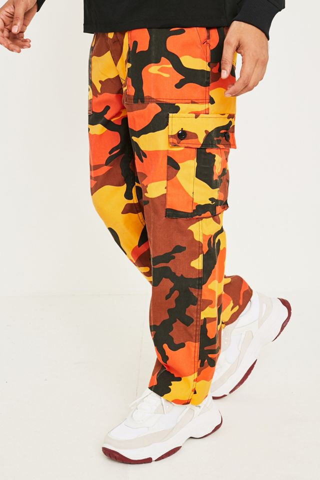 Urban Renewal Salvaged Deadstock Surplus Raw Cut Orange Camo Trousers #1