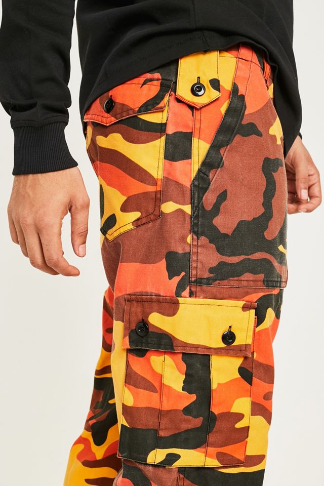Urban Renewal Salvaged Deadstock Surplus Raw Cut Orange Camo Trousers #2