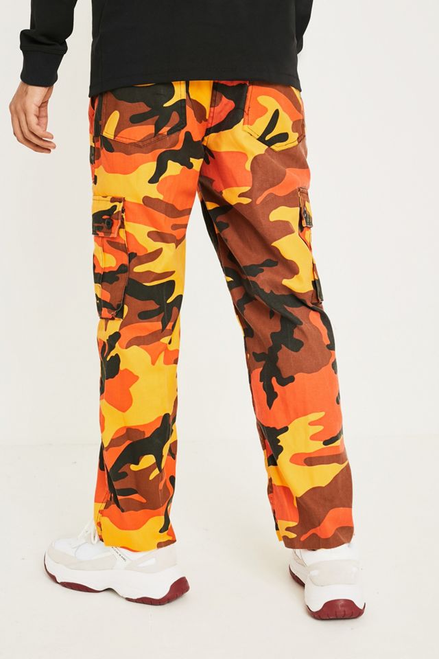 Urban Renewal Salvaged Deadstock Surplus Raw Cut Orange Camo Trousers #3