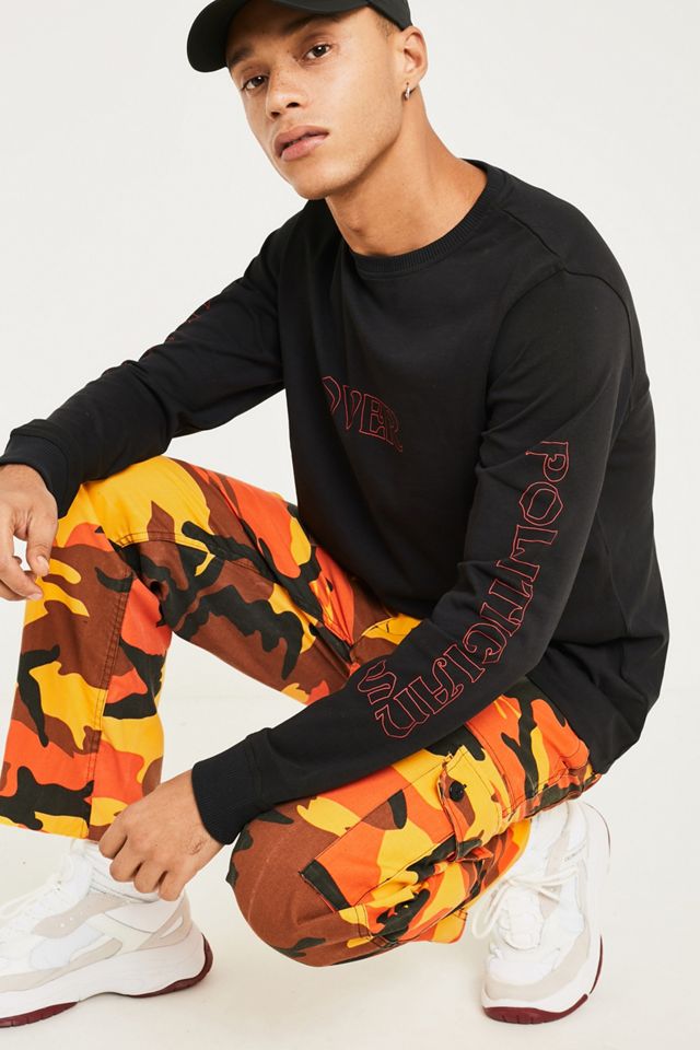 Urban Renewal Salvaged Deadstock Surplus Raw Cut Orange Camo Trousers #4
