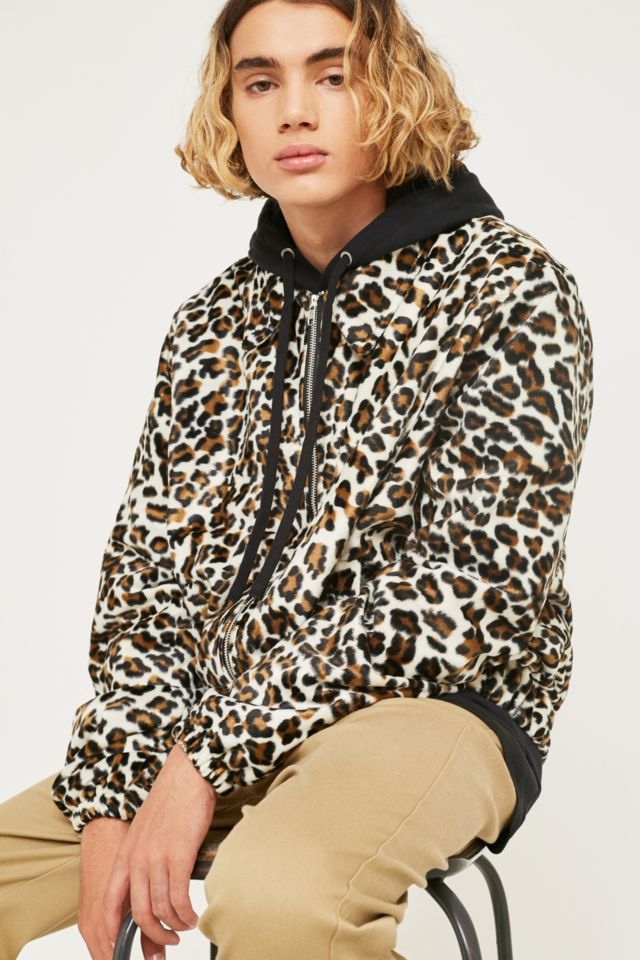 Urban Renewal Vintage Remnants Snow Leopard Print Faux Fur Jacket