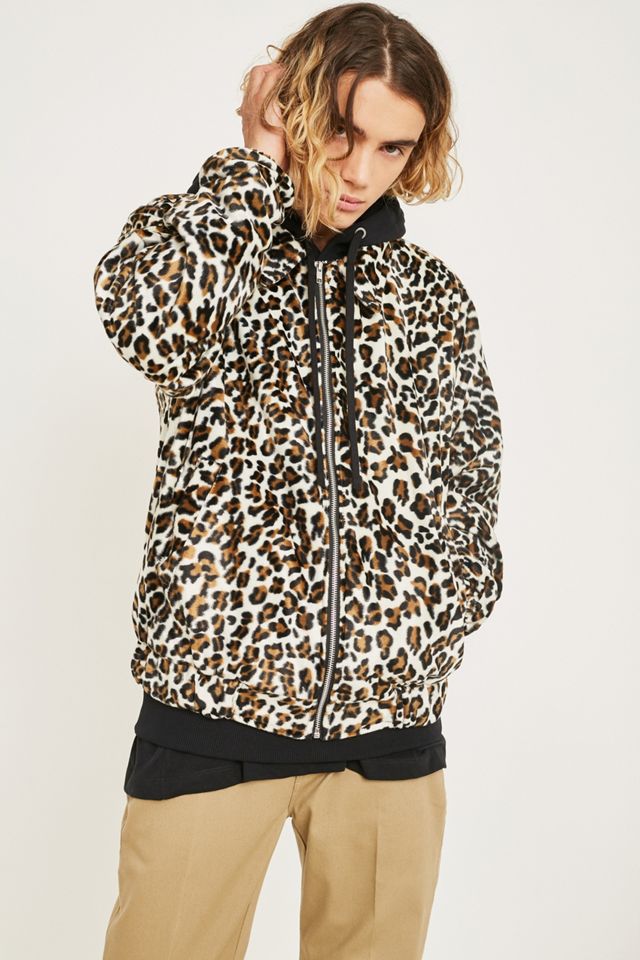 Urban Renewal Vintage Remnants Snow Leopard Print Faux Fur Jacket