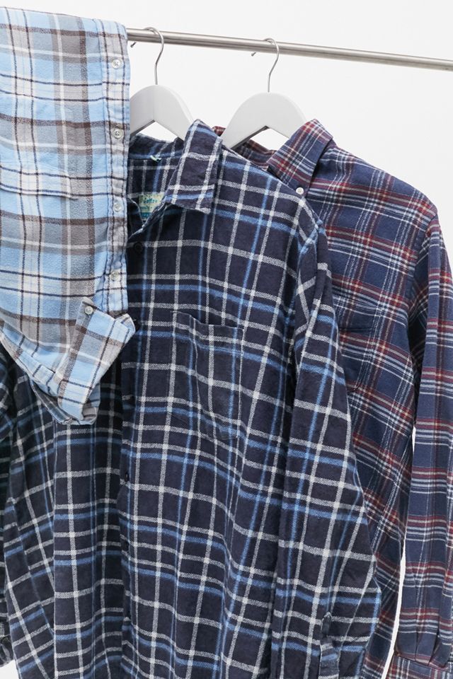 Urban Renewal Vintage Blue Checked Men's Shirt | Urban Outfitters UK