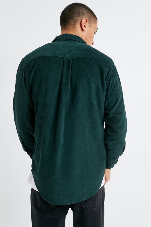Urban Renewal - Chemise vintage en velours côtelé vert foncé #3