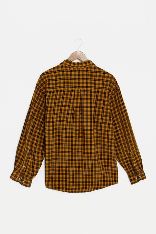 Urban Renewal Vintage Marigold Overdyed Plaid Long-Sleeve Shirt #3