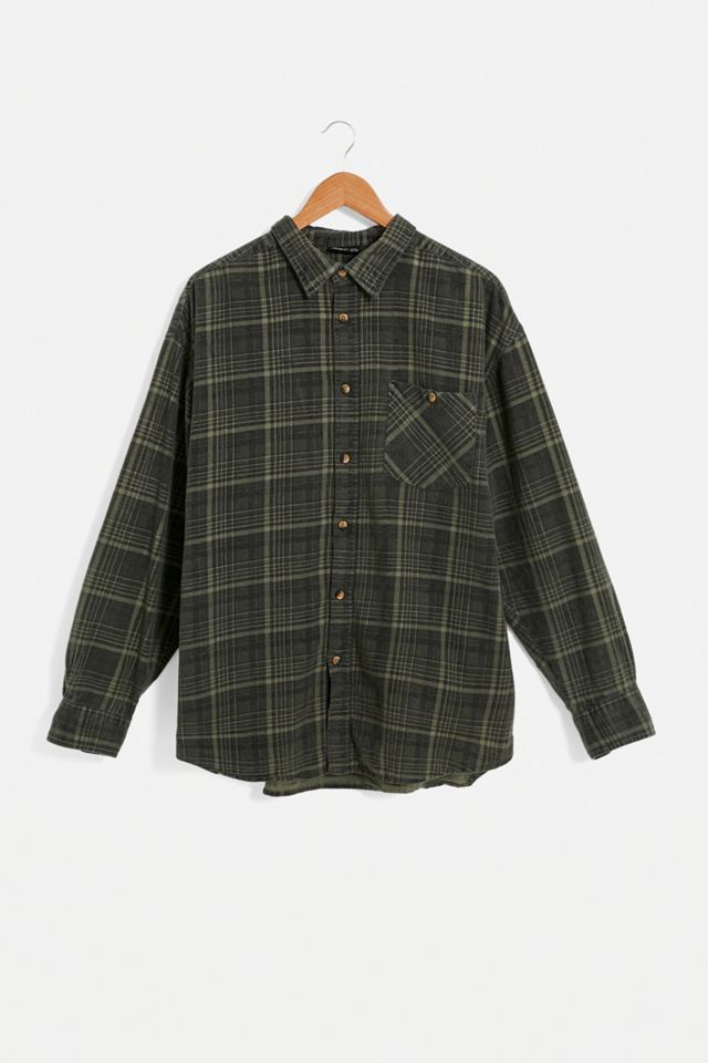 Urban Renewal - Chemise surteinte tie-dye en flanelle olive #1