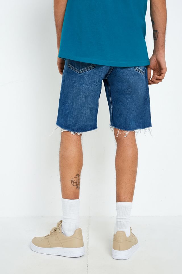 Urban Renewal Vintage Customised Levi’s Blue Denim Raw Hem Shorts #3