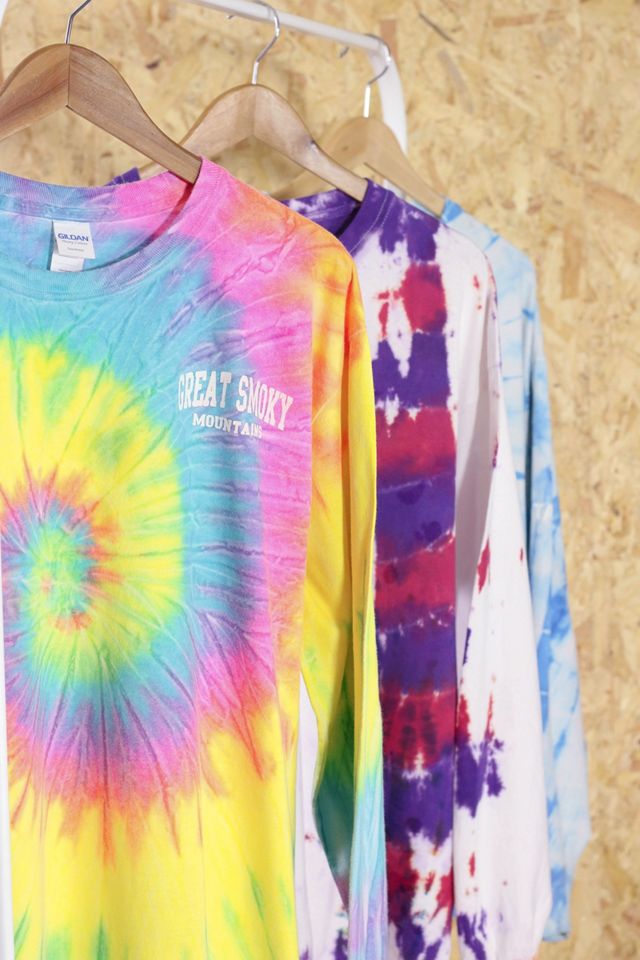 Urban Renewal Vintage - T-shirt effet tie-dye pour homme à manches longues #1