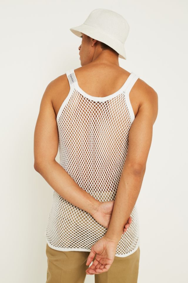 White string hot sale vest mens