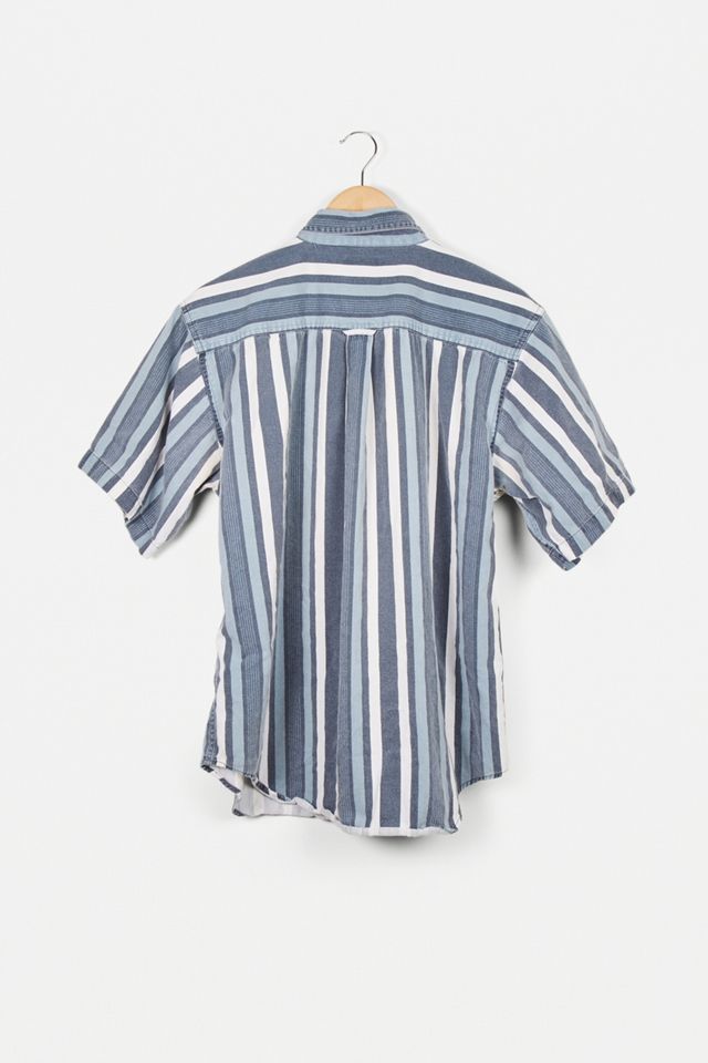 Urban Renewal Vintage - Chemise à rayures verticales années 90 bleue #2