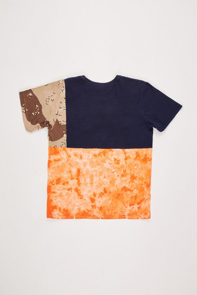 Urban Renewal One-Of-A-Kind Orange Nike Patchwork Tie-Dye T-Shirt #1