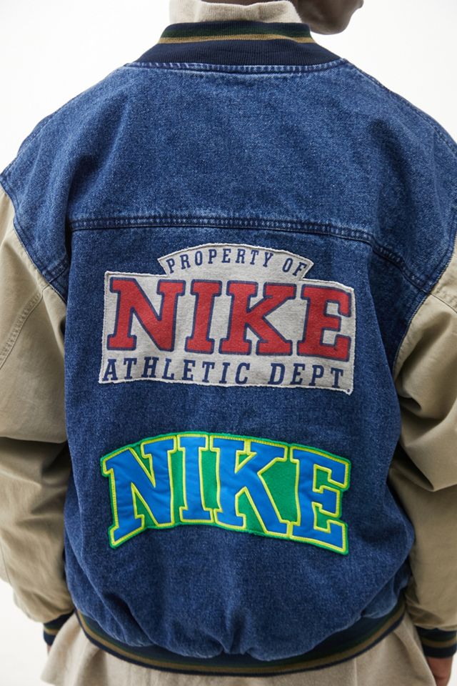 Urban Renewal One-Of-A-Kind Nike Denim Varsity Jacket #3