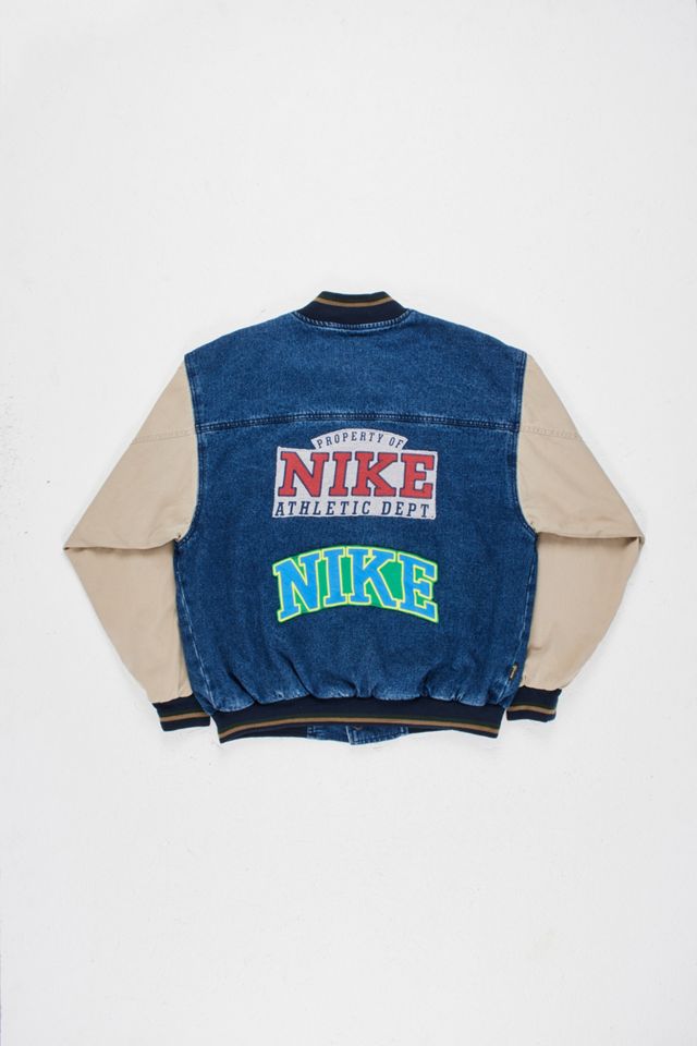 Urban Renewal One-Of-A-Kind Nike Denim Varsity Jacket #5