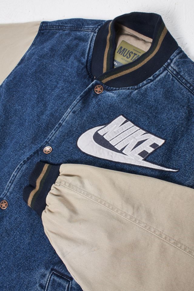 Urban Renewal One-Of-A-Kind Nike Denim Varsity Jacket #6