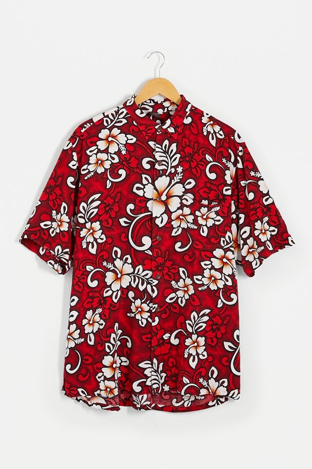 Urban Renewal Vintage Red Hawaiian Shirt Urban Outfitters UK